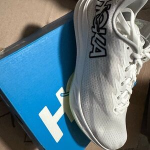 Hoka White Athletic Shoes with Black Accents spikes track and field